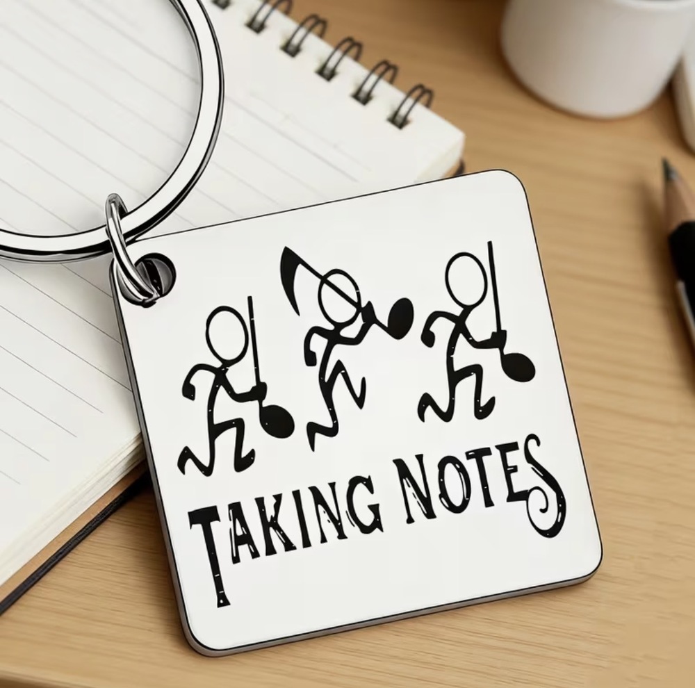 3/$25 Taking Notes Music Stainless Steel Keychain NEW